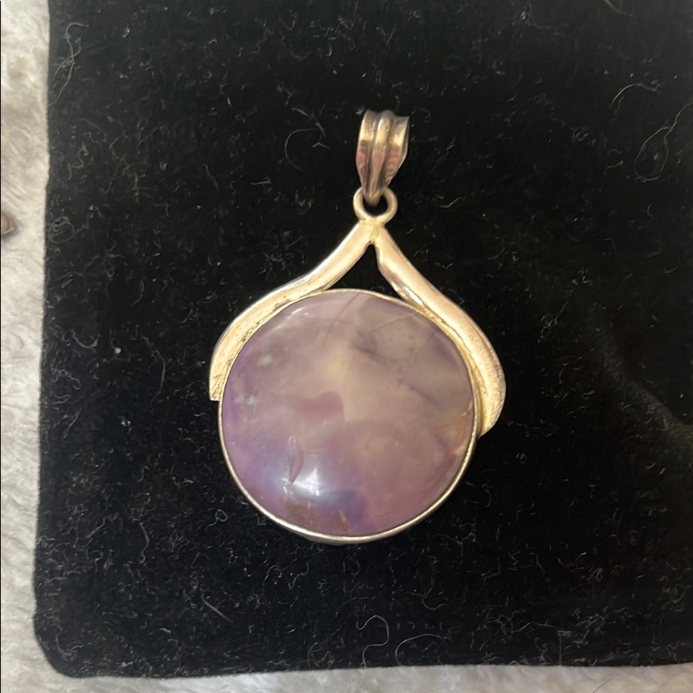 Antique Amethyst and 925 Silver Necklace Pendant only